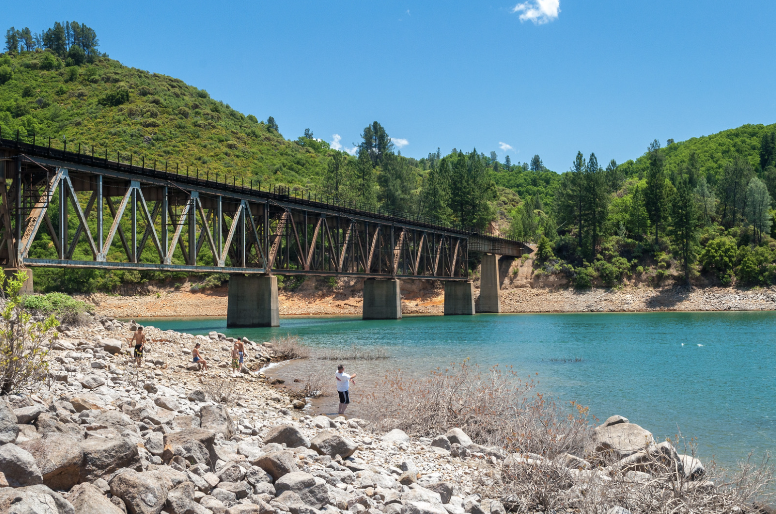 Shasta Lake shoreline near Lakehead