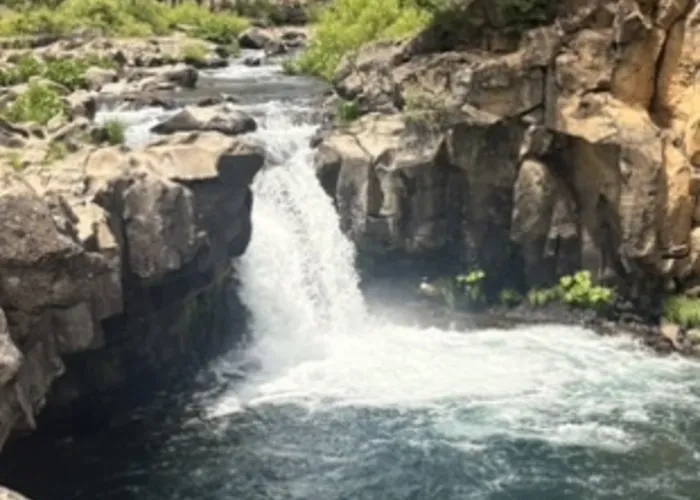 McCloud waterfall over basalt