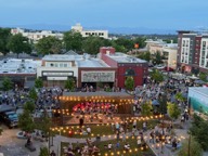 Outdoor amphitheater concert in downtown Redding